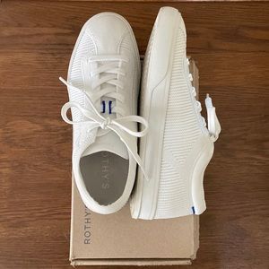 Rothy’s lace up sneakers, bright white, size 7
